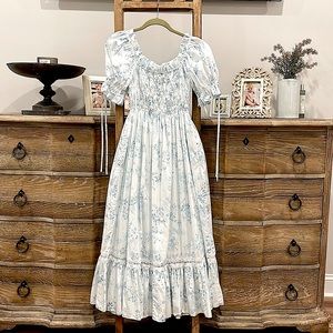 Antonio Melani x Born on Fifth Lottie Short Sleeve Smocked A-Line Midi Dress